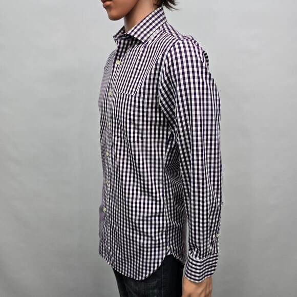 J. Crew Thompson Shirtings Wrinkle Free Shirt 80s 2-Ply Gingham Check S 14-14.5 - Picture 4 of 11